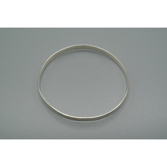 Silver Bracelet Plain Bangle Style 10.17g Sterling 925 2.75" Diameter DCJ Mark - Picture 7 of 8
